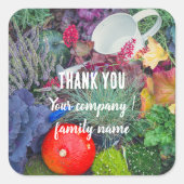 Kleurrijke rustieke herfsttuin vierkante sticker (Voorkant)