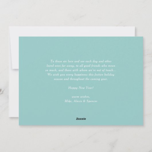 Kleurrijke rustieke kalligrafie foto Gelukkig Nieu Feestdagenkaart (Achterkant)