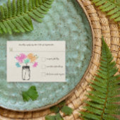 Kleurrijke rustieke Mason Jar Wildflower bruiloft RSVP Kaartje