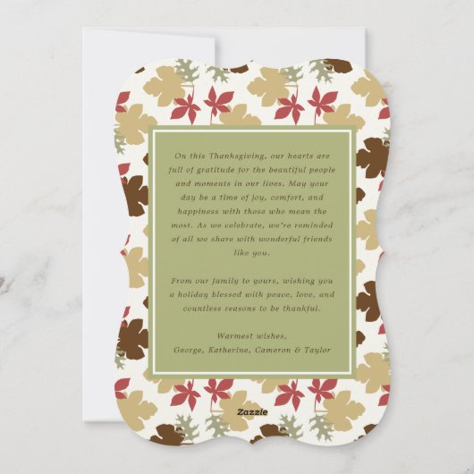Kleurrijke Rustieke Thanksgiving Bladeren Krans 2  Feestdagenkaart (Achterkant)