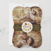 Kleurrijke Rustieke Thanksgiving Bladeren Krans 2  Feestdagenkaart (Voorkant)