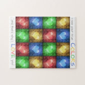 Kleurrijke rustieke Valentijnsdag harten Legpuzzel (Horizontaal)