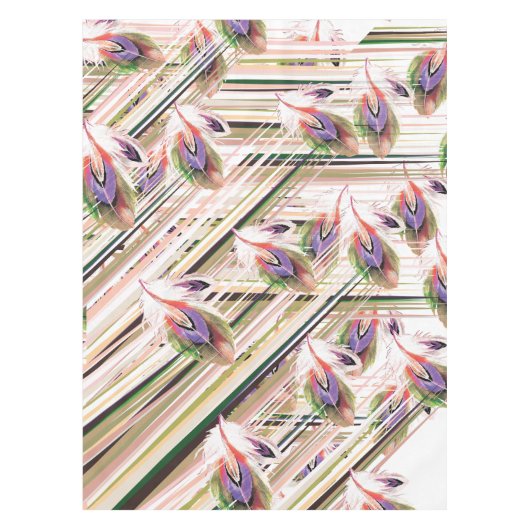 Kleurrijke rustieke veren  Modern Pattern Tafelkleed (Voorkant)