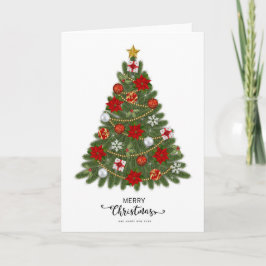 Kleurrijke  rustieke vrolijke kerstvakantie kaart