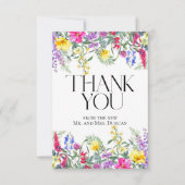 Kleurrijke rustieke wilde bloemen foto Dank u kaar Kaart (Voorkant)