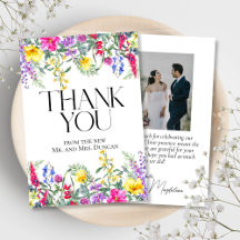 Kleurrijke rustieke wilde bloemen foto Dank u kaar