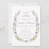 Kleurrijke rustieke wildflower baby shower Invitat Kaart (Voorkant)