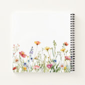 Kleurrijke rustieke Wildflower bruiloft gastenboek Notitieboek (Achterkant)