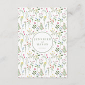 Kleurrijke rustieke wildflower bruiloft menukaarte informatiekaartje (Achterkant)