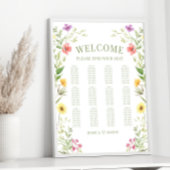 Kleurrijke Rustieke Wildflower Wedding Zitting Gra Poster
