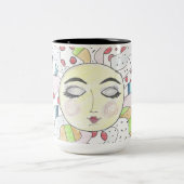 Kleurrijke, rustige zon - Two-Tone koffie mok (Center)