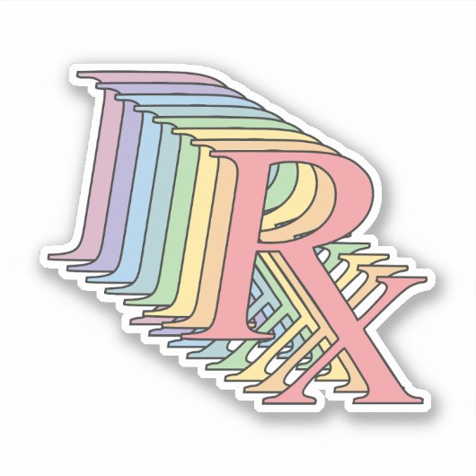 Kleurrijke RX - Leuke apothekers Sticker (Voorkant)