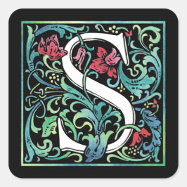 Kleurrijke S-sticker Vierkante Sticker