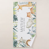Kleurrijke safari dieren aangepaste handdoek voor (Badhanddoek)