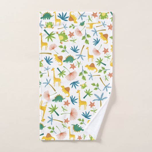 Kleurrijke safari giraffen dierlijk schattig oerwo bad handdoek (Handdoek)