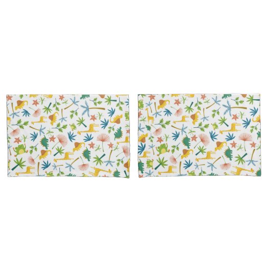 Kleurrijke safari schattige oerwouden dierentuin b kussensloop (Voorkant-Set)