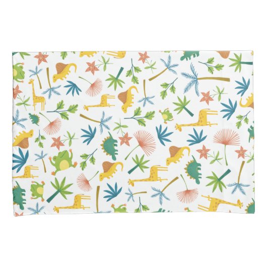 Kleurrijke safari schattige oerwouden dierentuin b kussensloop (Voorkant-Rechts)