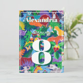 Kleurrijke Safari Thema Verjaardag druk Kaart (Staand voorkant)