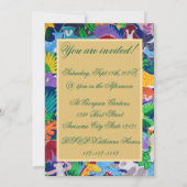 Kleurrijke Safari Thema Verjaardag druk Kaart (Achterkant)