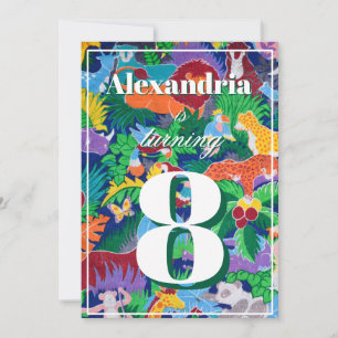 Kleurrijke Safari Thema Verjaardag druk Kaart