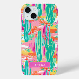 Kleurrijke Saguaro Cacti Persoonlijk iPhone 15 Mini Hoesje