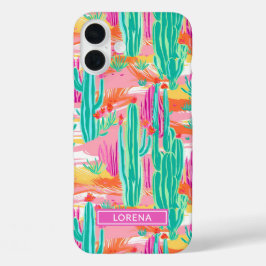 Kleurrijke Saguaro Cacti Persoonlijk iPhone 16 Plus Hoesje