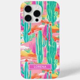Kleurrijke Saguaro Cacti Persoonlijk iPhone 15 Pro Max Hoesje