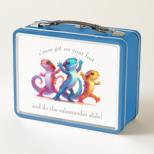 Kleurrijke Salamanders doen de Salamander Slide (Achterkant)