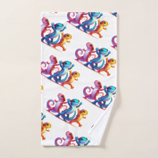 Kleurrijke Salamanders doen de Salamander Slide Bad Handdoek (Handdoek)