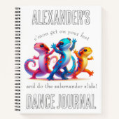 Kleurrijke Salamanders doen de Salamander Slide Notitieboek (Voorkant)