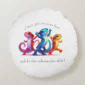 Kleurrijke Salamanders doen de Salamander Slide Rond Kussen (Achterkant)