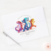 Kleurrijke Salamanders doen de Salamander Slide Ronde Sticker (Envelop)