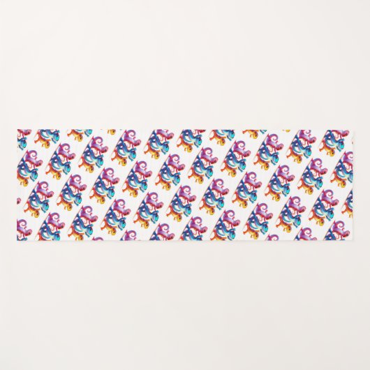 Kleurrijke Salamanders doen de Salamander Slide Yogamat (Voorkant (horizontaal))