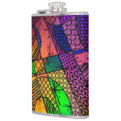 Kleurrijke Samenvatting met Texturen & Patronen Heupfles (Links)