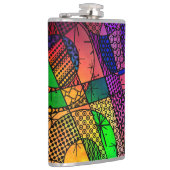 Kleurrijke Samenvatting met Texturen & Patronen Heupfles (Rechts)