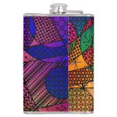 Kleurrijke Samenvatting met Texturen & Patronen Heupfles (Achterkant)