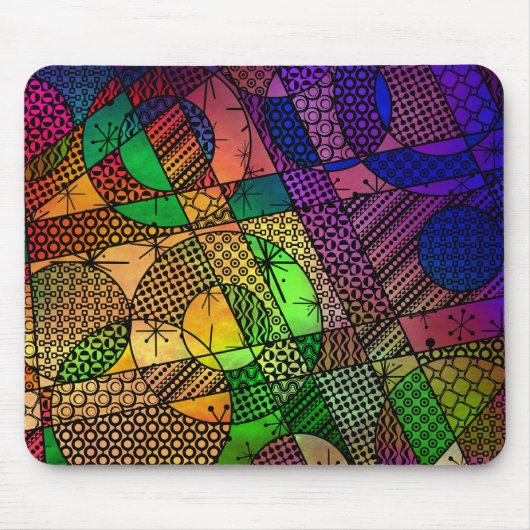 Kleurrijke Samenvatting met Texturen & Patronen Muismat (Voorkant)