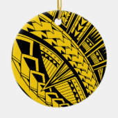 Kleurrijke Samoaanse tattoo patronen Keramisch Ornament (Voorkant)