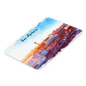 Kleurrijke San Antonio Texas Panorama Uitzicht Magneet (Linkerzijde)