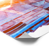 Kleurrijke San Antonio Texas Panorama Uitzicht Poster (Hoek)