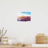 Kleurrijke San Antonio Texas Panorama Uitzicht Poster (Keuken)