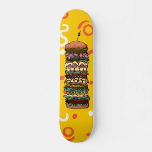 Kleurrijke Sandwich Stack artwork Persoonlijk Skateboard (Voorkant)