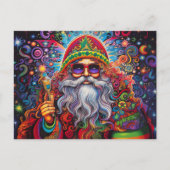 Kleurrijke Santa Claus Hippy Art Briefkaart (Voorkant)