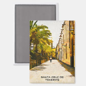 Kleurrijke Santa Cruz de Tenerife olieverf Magneet (Voorkant / Achterkant)