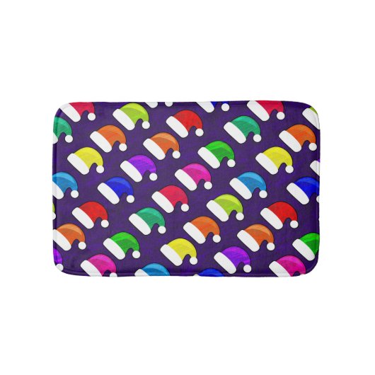 Kleurrijke Santa Hats Small Bath Mat (Voorkant)