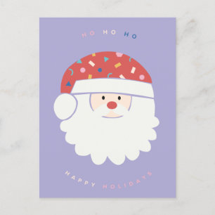 Kleurrijke Santa Ho Ho Ho geïllustreerd Kerstmis Feestdagenkaart