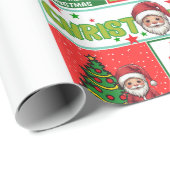 Kleurrijke Santa Merry Christmas Wrapping Paper Cadeaupapier (Rol Hoek)