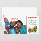 Kleurrijke Santa Sleigh Feestdagenkaart (Voorkant / Achterkant)