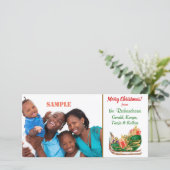 Kleurrijke Santa Sleigh Feestdagenkaart (Staand voorkant)