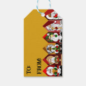 Kleurrijke Santas Gift Label Cadeaulabel (Voorkant)